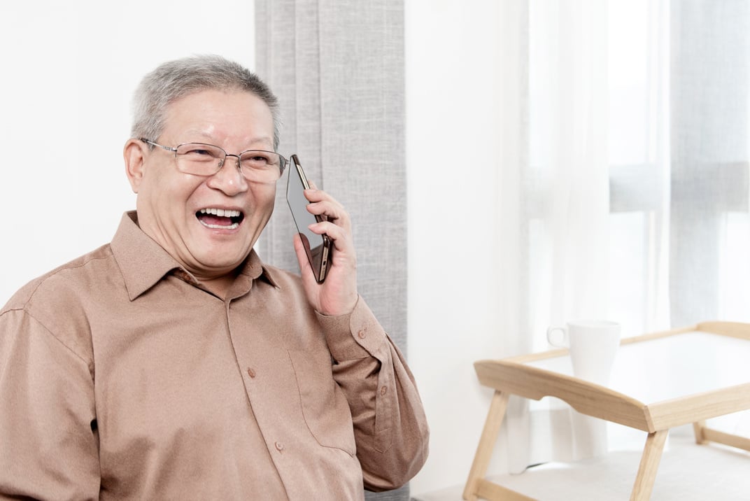 Old people on the phone